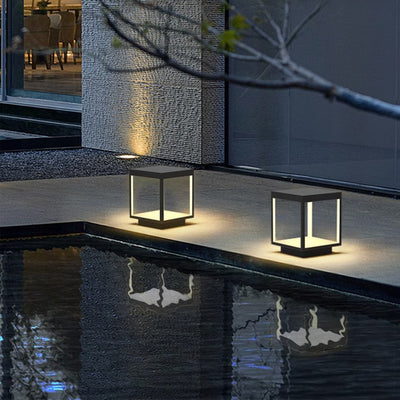 Modern Minimalist Solar Waterproof Square Iron Acrylic LED Outdoor Light For Outdoor