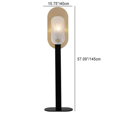 Contemporary Scandinavian Round Oval Iron Marble 1-Light Standing Floor Lamp For Living Room