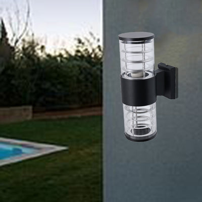 Modern Minimalist Waterproof Cylindrical Aluminum Glass 2-Light Wall Sconce Lamp For Outdoor