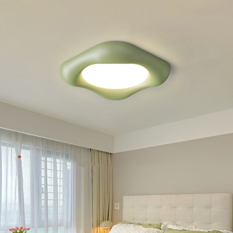 Contemporary Scandinavian Diamond Iron Plastic LED Flush Mount Ceiling Light For Bedroom