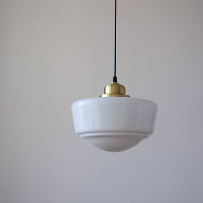 Suspension Luminaire Moderne en Verre Cuivre Rond à 1 Lumière de Style Milieu du Siècle pour Chambre 