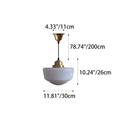 Moderne Mid-Century runde Kupferglas 1-Licht Pendelleuchte für das Schlafzimmer 