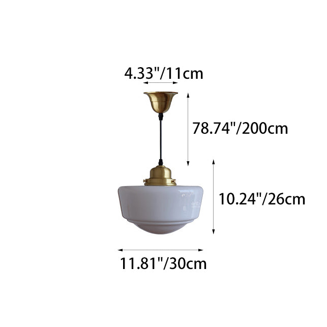 Moderne Mid-Century runde Kupferglas 1-Licht Pendelleuchte für das Schlafzimmer 