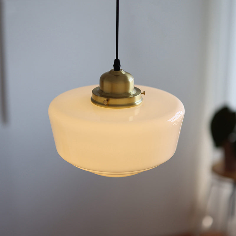 Moderne Mid-Century runde Kupferglas 1-Licht Pendelleuchte für das Schlafzimmer 