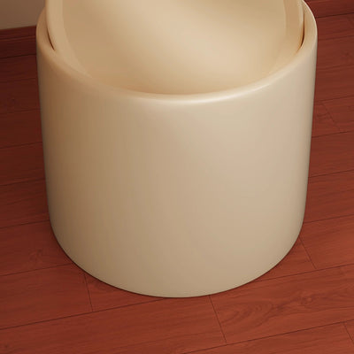 Modern Minimalist Cream Round Cylinder Iron Side Table 1-Storage For Living Room