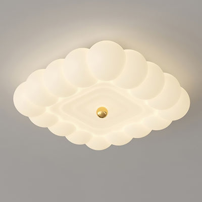 Contemporary Creative Round Iron PE Plastic LED Flush Mount Ceiling Light For Bedroom