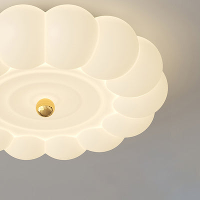 Contemporary Creative Round Iron PE Plastic LED Flush Mount Ceiling Light For Bedroom