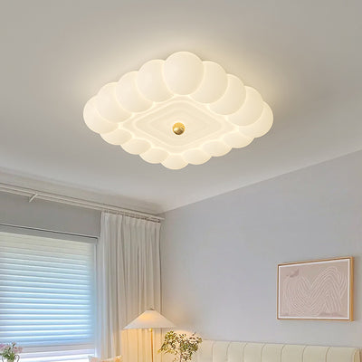 Contemporary Creative Round Iron PE Plastic LED Flush Mount Ceiling Light For Bedroom