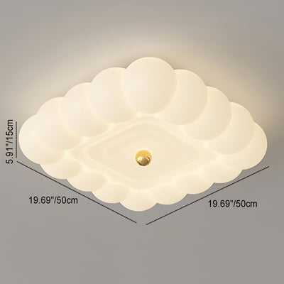 Contemporary Creative Round Iron PE Plastic LED Flush Mount Ceiling Light For Bedroom