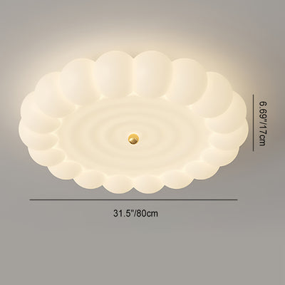 Contemporary Creative Round Iron PE Plastic LED Flush Mount Ceiling Light For Bedroom