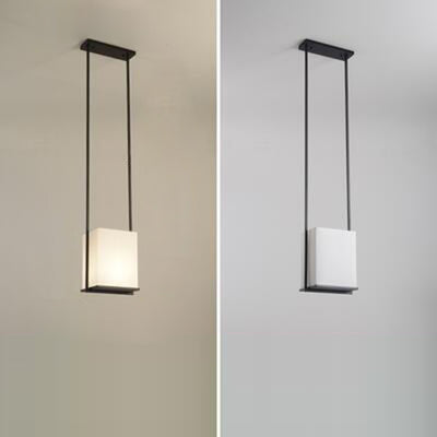 Modern Minimalist Rectangle Iron Fabric 1-Light Pendant Light For Bedroom