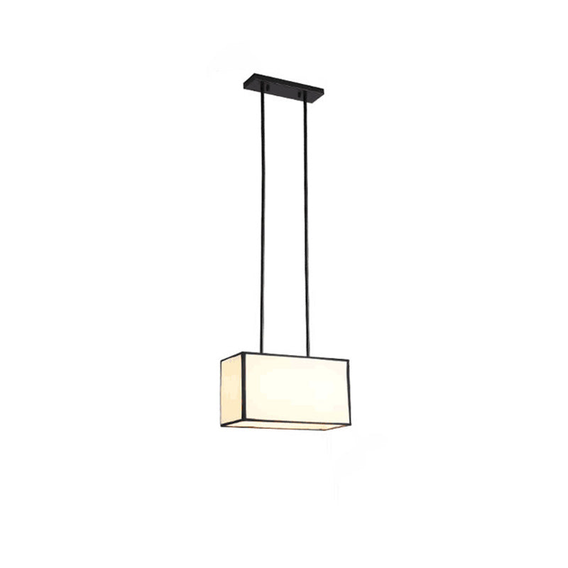 Modern Minimalist Rectangle Iron Fabric 1-Light Pendant Light For Bedroom