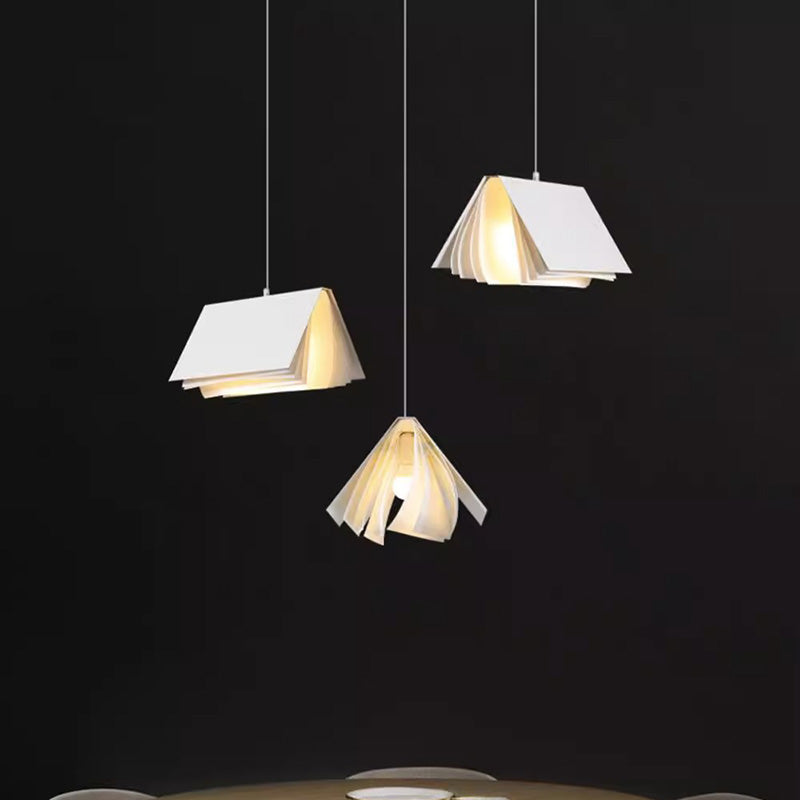 Contemporary Creative Book Rectangle Iron Fabric 1-Light Pendant Light For Bedroom