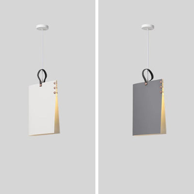 Contemporary Creative Book Rectangle Iron Fabric 1-Light Pendant Light For Bedroom