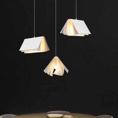 Contemporary Creative Book Rectangle Iron Fabric 1-Light Pendant Light For Bedroom