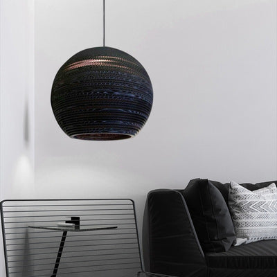 Contemporary Scandinavian Honeycomb Sphere Stainless Steel Cardboard 1-Light Pendant Light For Bedroom