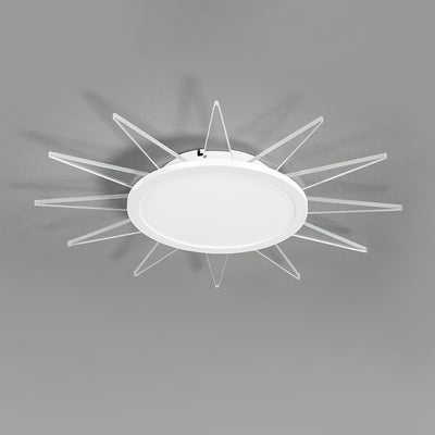 Modern Minimalist Sun Round Aluminum Acrylic LED Flush Mount Ceiling Light For Bedroom