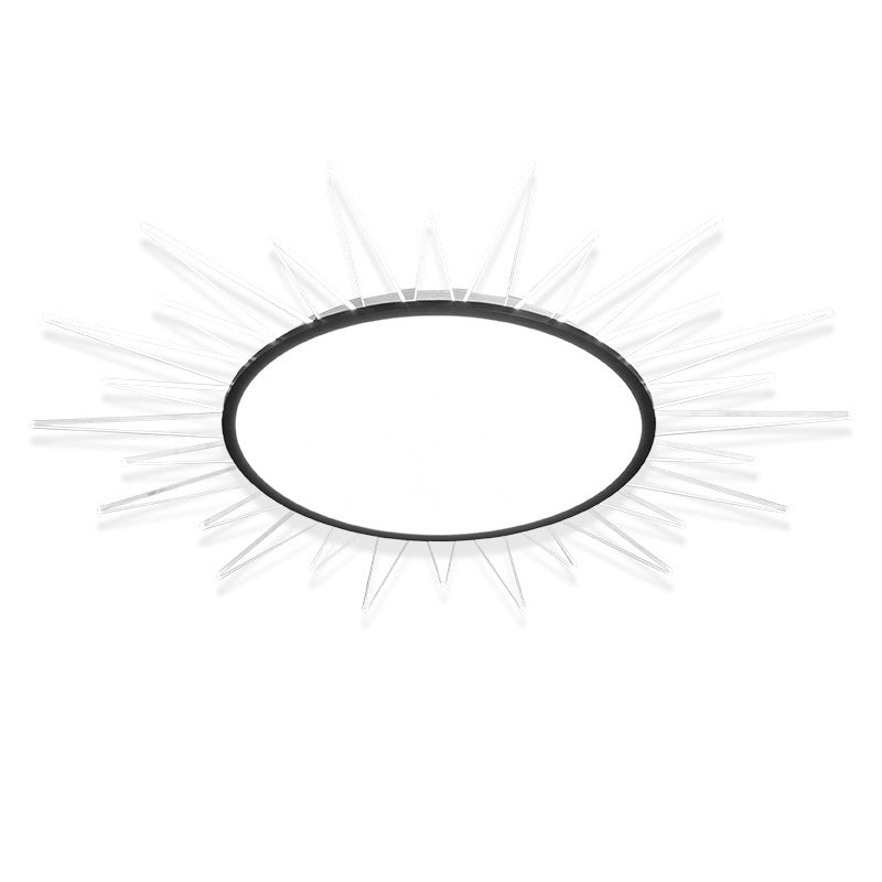 Modern Minimalist Sun Round Aluminum Acrylic LED Flush Mount Ceiling Light For Bedroom