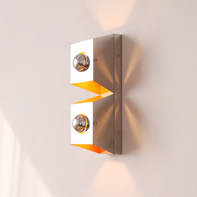 Modern Minimalist Rectangle Iron 2-Light Wall Sconce Lamp For Bedroom