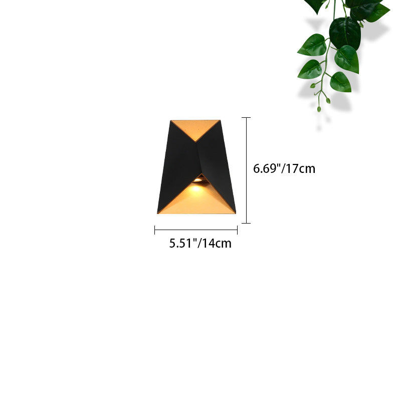 Modern Minimalist Trapezoid Aluminum Glass LED Wall Sconce Lamp For Hallway