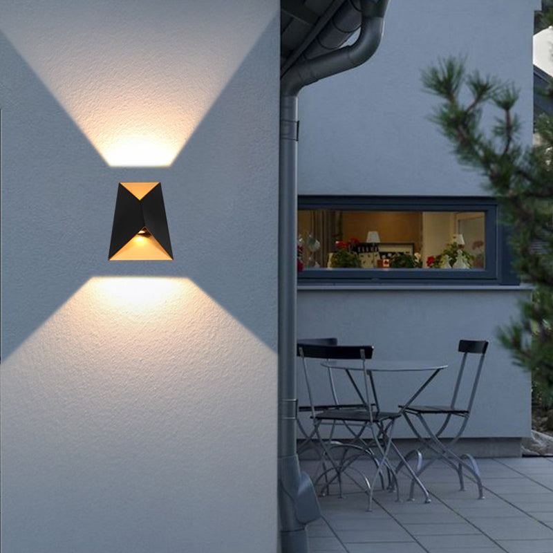 Modern Minimalist Trapezoid Aluminum Glass LED Wall Sconce Lamp For Hallway