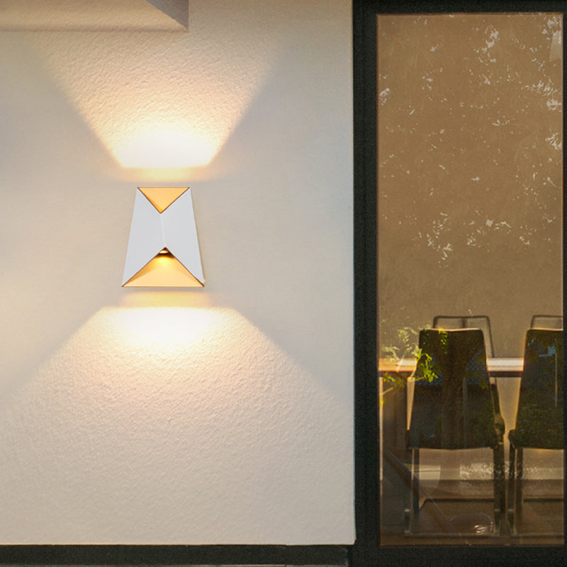 Modern Minimalist Trapezoid Aluminum Glass LED Wall Sconce Lamp For Hallway