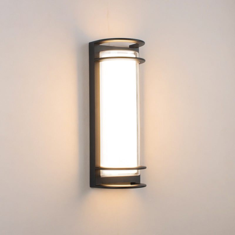 Modern Minimalist Cylinder Aluminum Acrylic LED Wall Sconce Lamp For Outdoor Patio