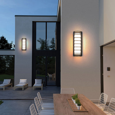 Modern Minimalist Cylinder Aluminum Acrylic LED Wall Sconce Lamp For Outdoor Patio