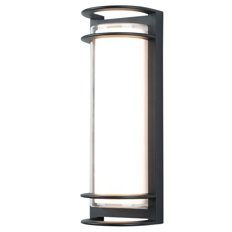 Modern Minimalist Cylinder Aluminum Acrylic LED Wall Sconce Lamp For Outdoor Patio