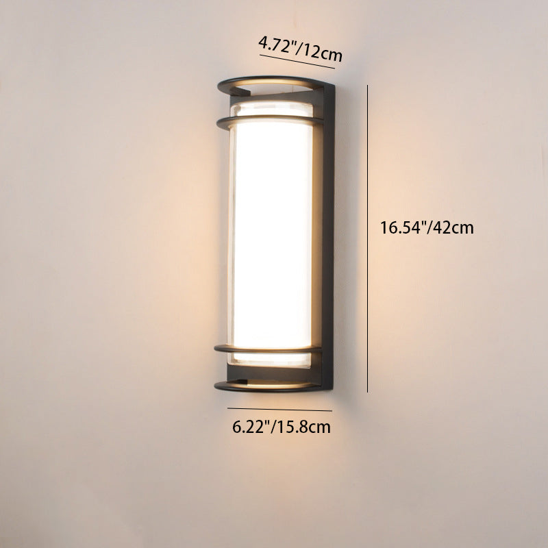 Modern Minimalist Cylinder Aluminum Acrylic LED Wall Sconce Lamp For Outdoor Patio