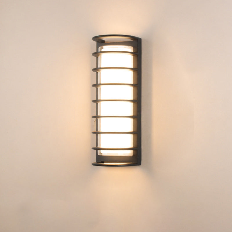 Modern Minimalist Cylinder Aluminum Acrylic LED Wall Sconce Lamp For Outdoor Patio