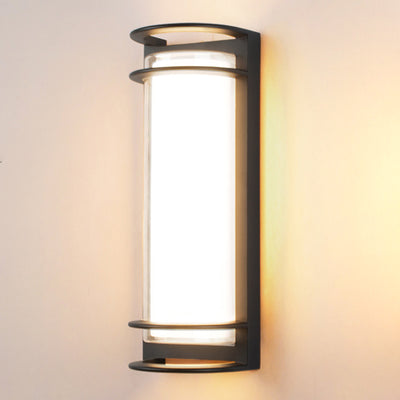 Modern Minimalist Cylinder Aluminum Acrylic LED Wall Sconce Lamp For Outdoor Patio