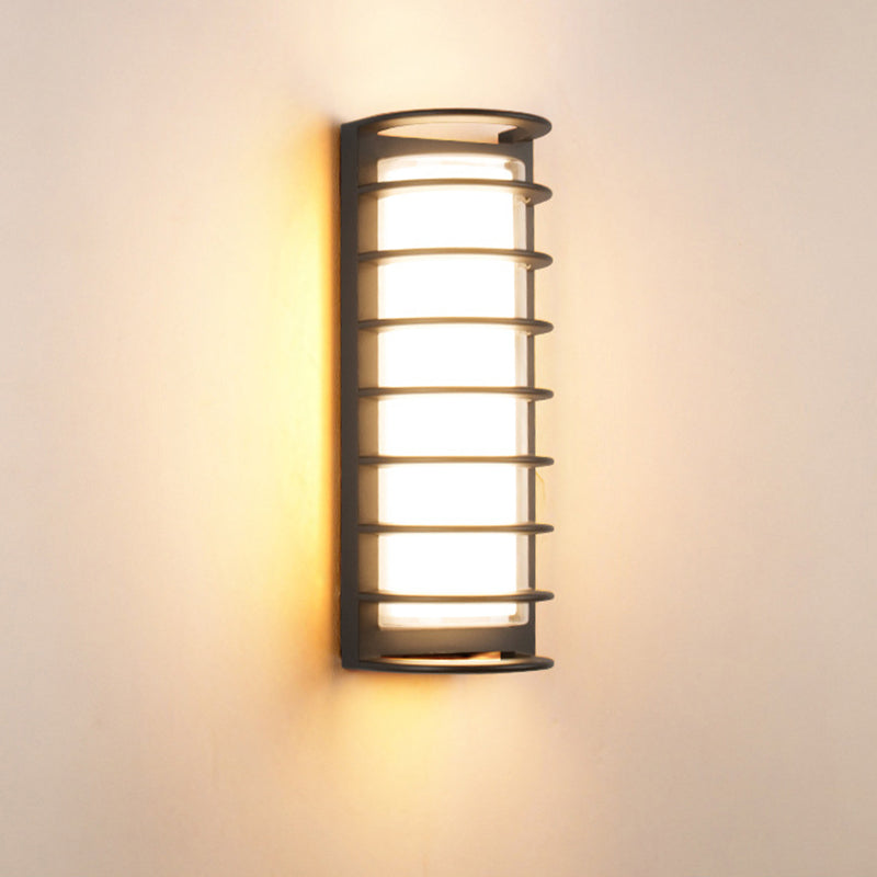 Modern Minimalist Cylinder Aluminum Acrylic LED Wall Sconce Lamp For Outdoor Patio