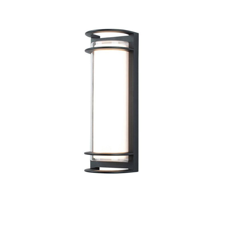 Modern Minimalist Cylinder Aluminum Acrylic LED Wall Sconce Lamp For Outdoor Patio