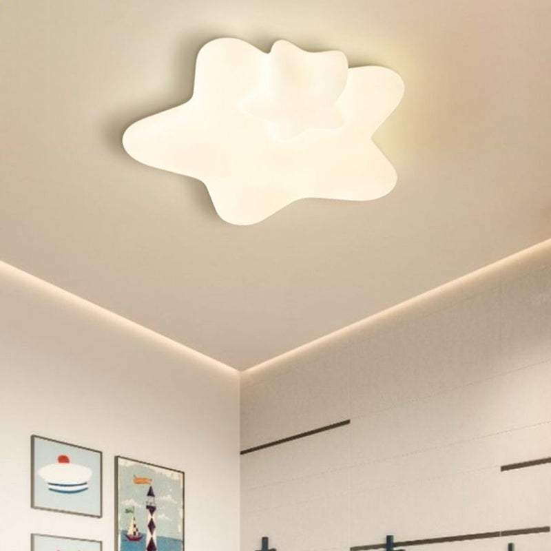 Modern Minimalist Star Plastic Iron LED Flush Mount Ceiling Light For Bedroom