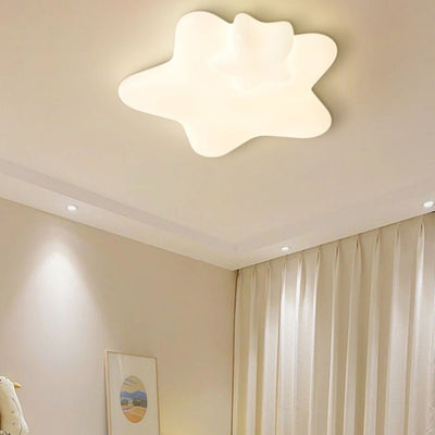 Modern Minimalist Star Plastic Iron LED Flush Mount Ceiling Light For Bedroom