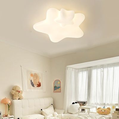 Modern Minimalist Star Plastic Iron LED Flush Mount Ceiling Light For Bedroom