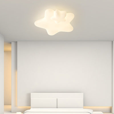 Modern Minimalist Star Plastic Iron LED Flush Mount Ceiling Light For Bedroom