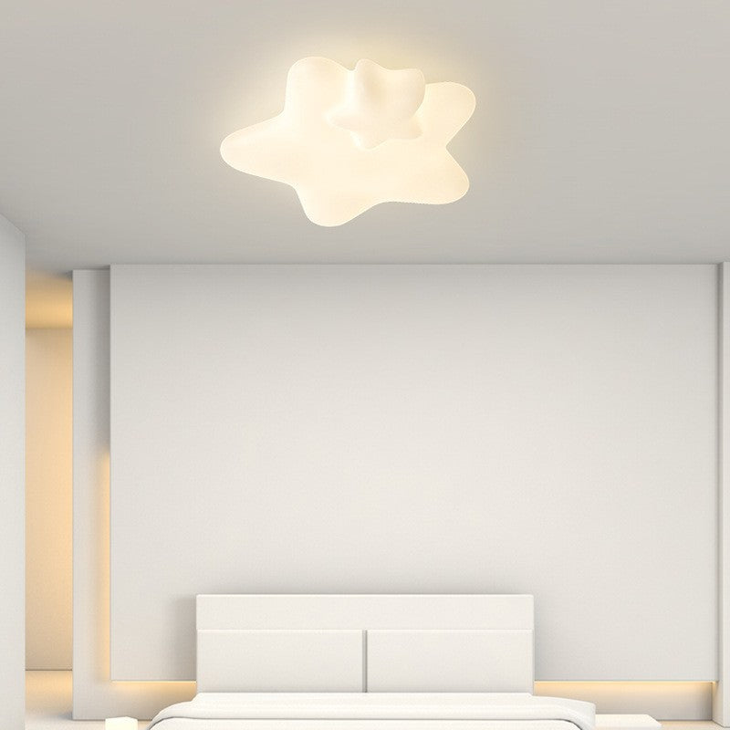 Modern Minimalist Star Plastic Iron LED Flush Mount Ceiling Light For Bedroom