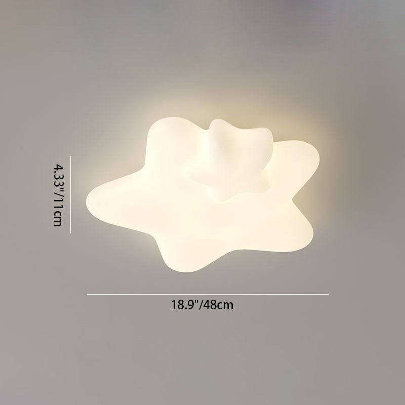 Modern Minimalist Star Plastic Iron LED Flush Mount Ceiling Light For Bedroom