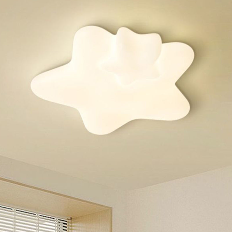 Modern Minimalist Star Plastic Iron LED Flush Mount Ceiling Light For Bedroom