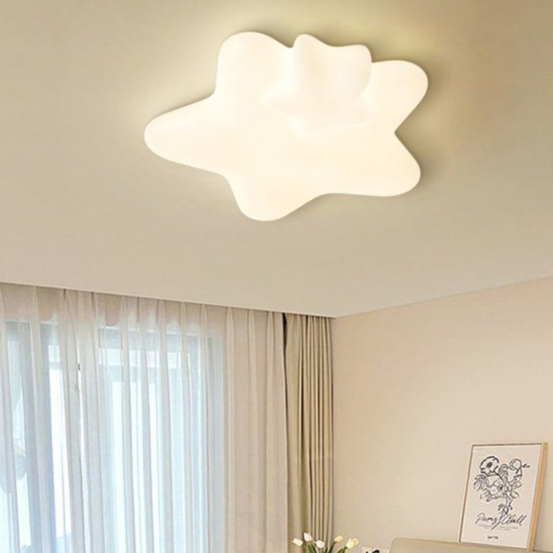 Modern Minimalist Star Plastic Iron LED Flush Mount Ceiling Light For Bedroom