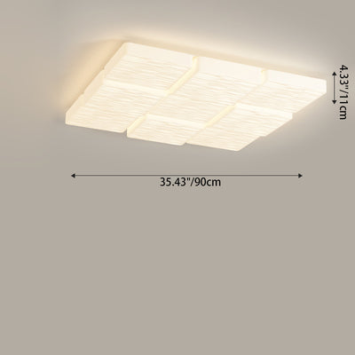 Modern Minimalist Square Plastic Iron LED Flush Mount Ceiling Light For Bedroom