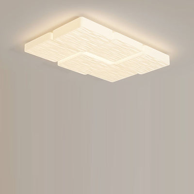 Modern Minimalist Square Plastic Iron LED Flush Mount Ceiling Light For Bedroom