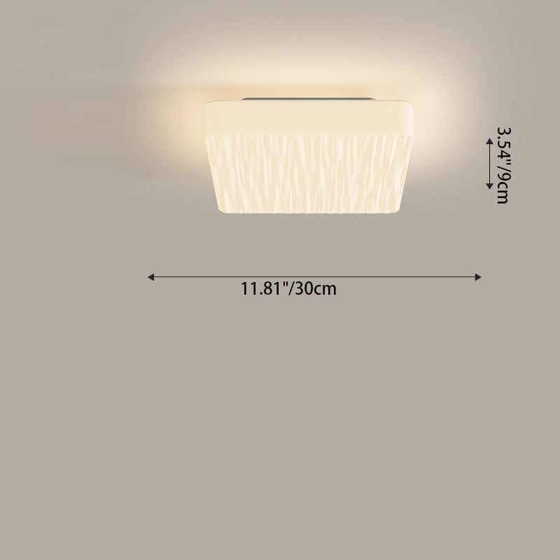 Modern Minimalist Square Plastic Iron LED Flush Mount Ceiling Light For Bedroom