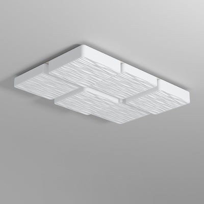 Modern Minimalist Square Plastic Iron LED Flush Mount Ceiling Light For Bedroom