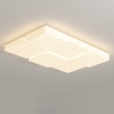 Modern Minimalist Square Plastic Iron LED Flush Mount Ceiling Light For Bedroom