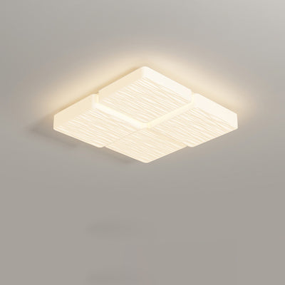 Modern Minimalist Square Plastic Iron LED Flush Mount Ceiling Light For Bedroom