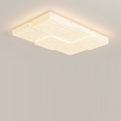 Modern Minimalist Square Plastic Iron LED Flush Mount Ceiling Light For Bedroom