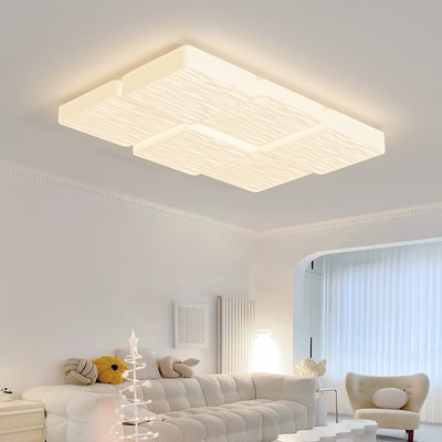 Modern Minimalist Square Plastic Iron LED Flush Mount Ceiling Light For Bedroom